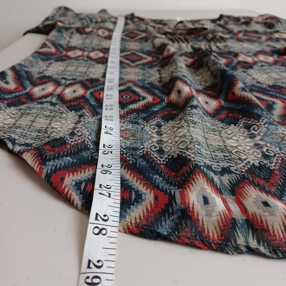 Aztec Pattern Tab Sleeve Blouse - Picture 15 of 16
